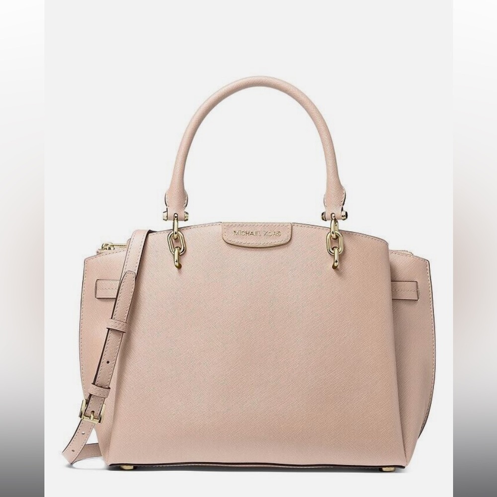 MICHAEL Michael Kors Rochelle Large Saffiano Leather Satchel Soft Pink NWT